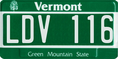 VT license plate LDV116