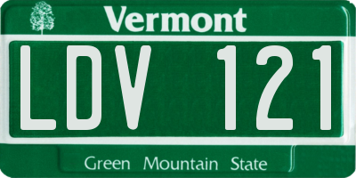 VT license plate LDV121
