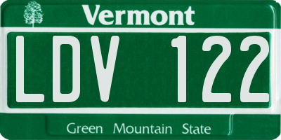 VT license plate LDV122