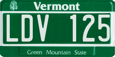 VT license plate LDV125