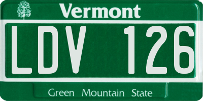 VT license plate LDV126