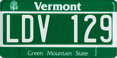 VT license plate LDV129