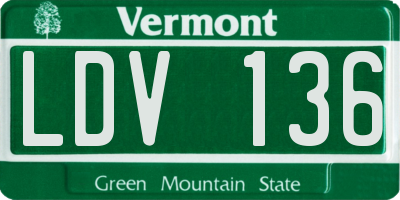 VT license plate LDV136