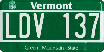 VT license plate LDV137
