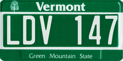 VT license plate LDV147