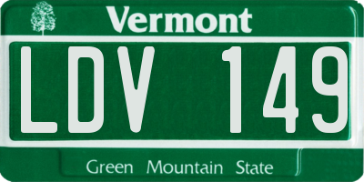 VT license plate LDV149