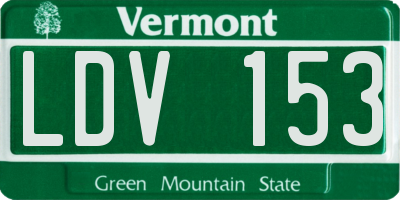 VT license plate LDV153