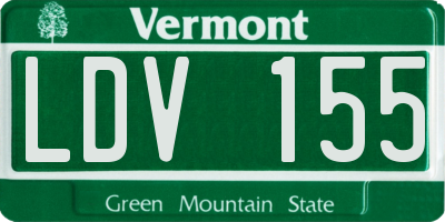 VT license plate LDV155
