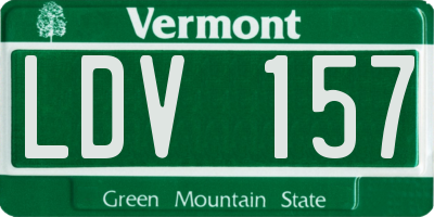 VT license plate LDV157