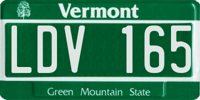 VT license plate LDV165