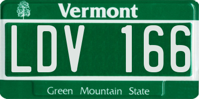 VT license plate LDV166