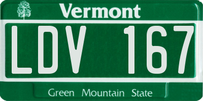 VT license plate LDV167