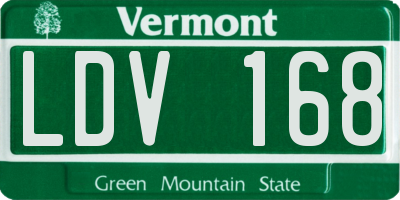 VT license plate LDV168