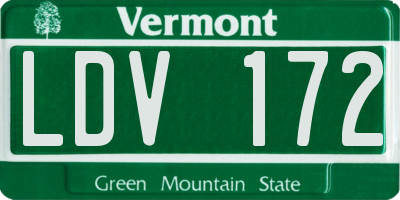 VT license plate LDV172