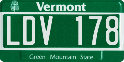 VT license plate LDV178
