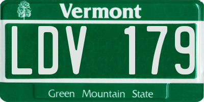 VT license plate LDV179