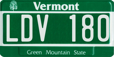 VT license plate LDV180