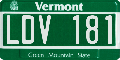 VT license plate LDV181