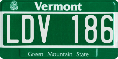 VT license plate LDV186
