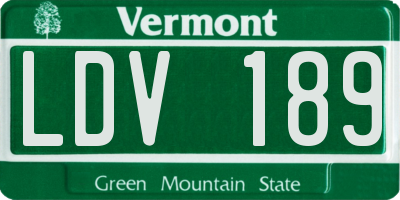 VT license plate LDV189