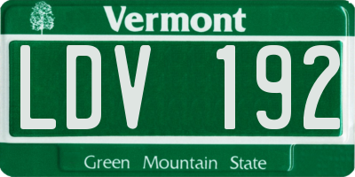 VT license plate LDV192