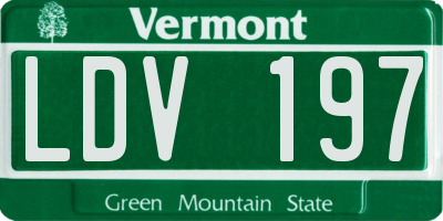 VT license plate LDV197