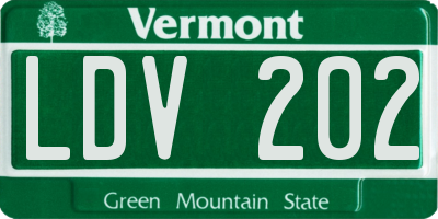 VT license plate LDV202