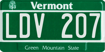 VT license plate LDV207