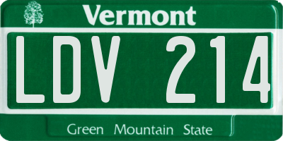 VT license plate LDV214