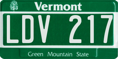 VT license plate LDV217
