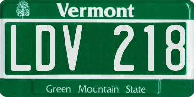 VT license plate LDV218