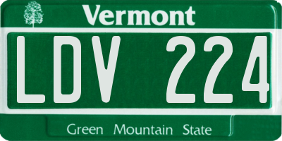 VT license plate LDV224