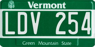 VT license plate LDV254