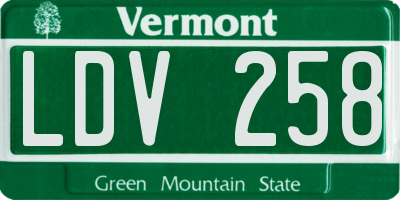VT license plate LDV258