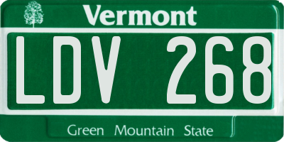 VT license plate LDV268