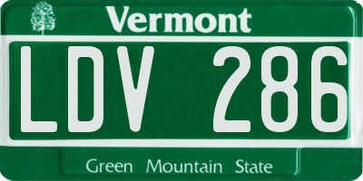 VT license plate LDV286
