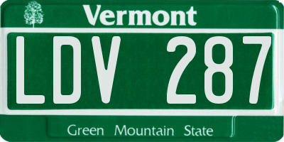 VT license plate LDV287