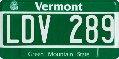 VT license plate LDV289
