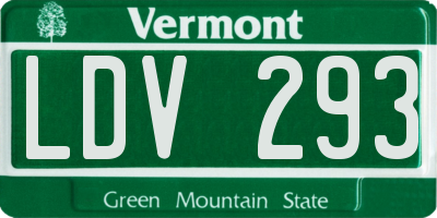 VT license plate LDV293