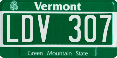 VT license plate LDV307