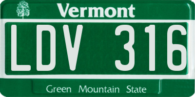 VT license plate LDV316