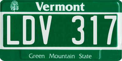VT license plate LDV317