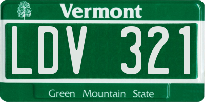 VT license plate LDV321