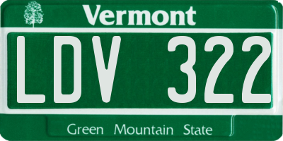 VT license plate LDV322