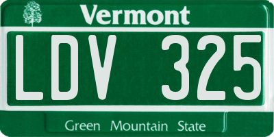 VT license plate LDV325