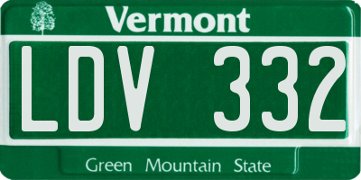 VT license plate LDV332