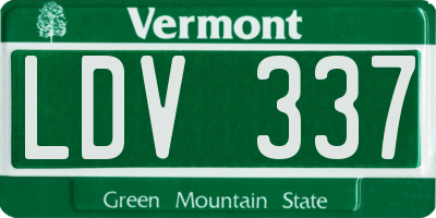 VT license plate LDV337