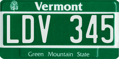 VT license plate LDV345