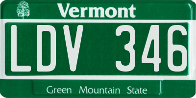 VT license plate LDV346