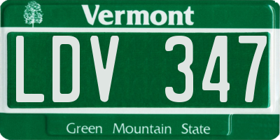 VT license plate LDV347